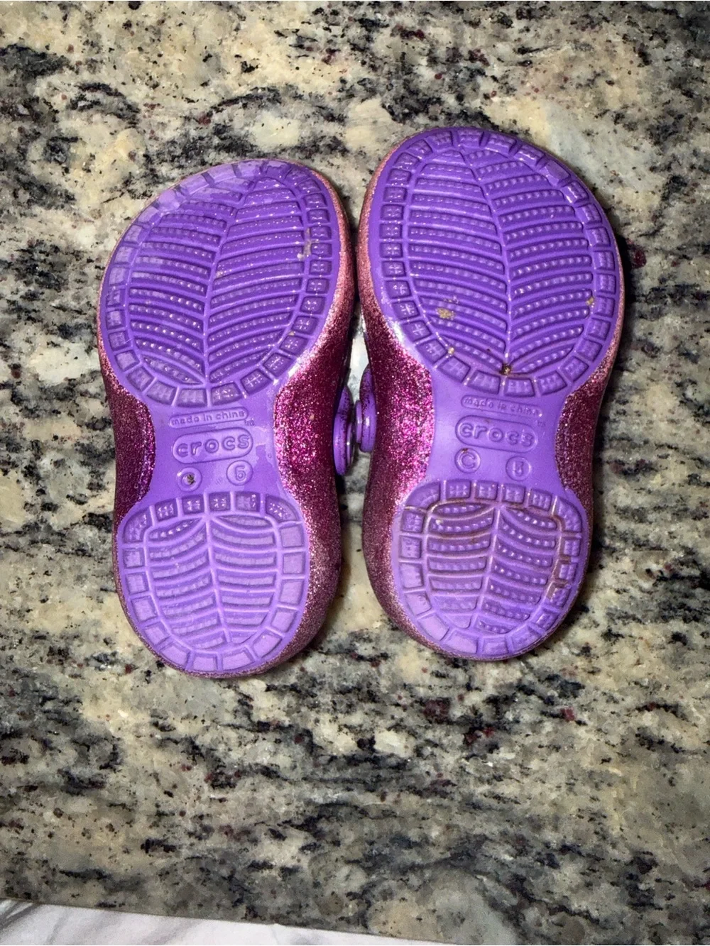 Crocs Glitter Mary Jane Sandals - Pink Purple size 5 child